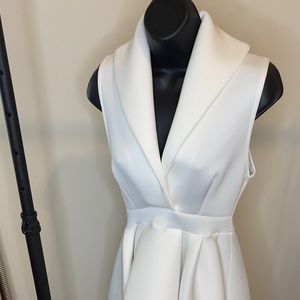 Akira High-low White Scuba Dress - Size S